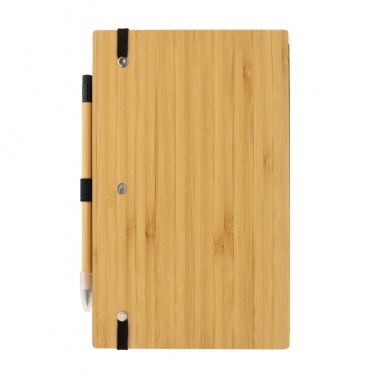 Logo trade promotional merchandise picture of: Bamboo notebook and infinity pencil set